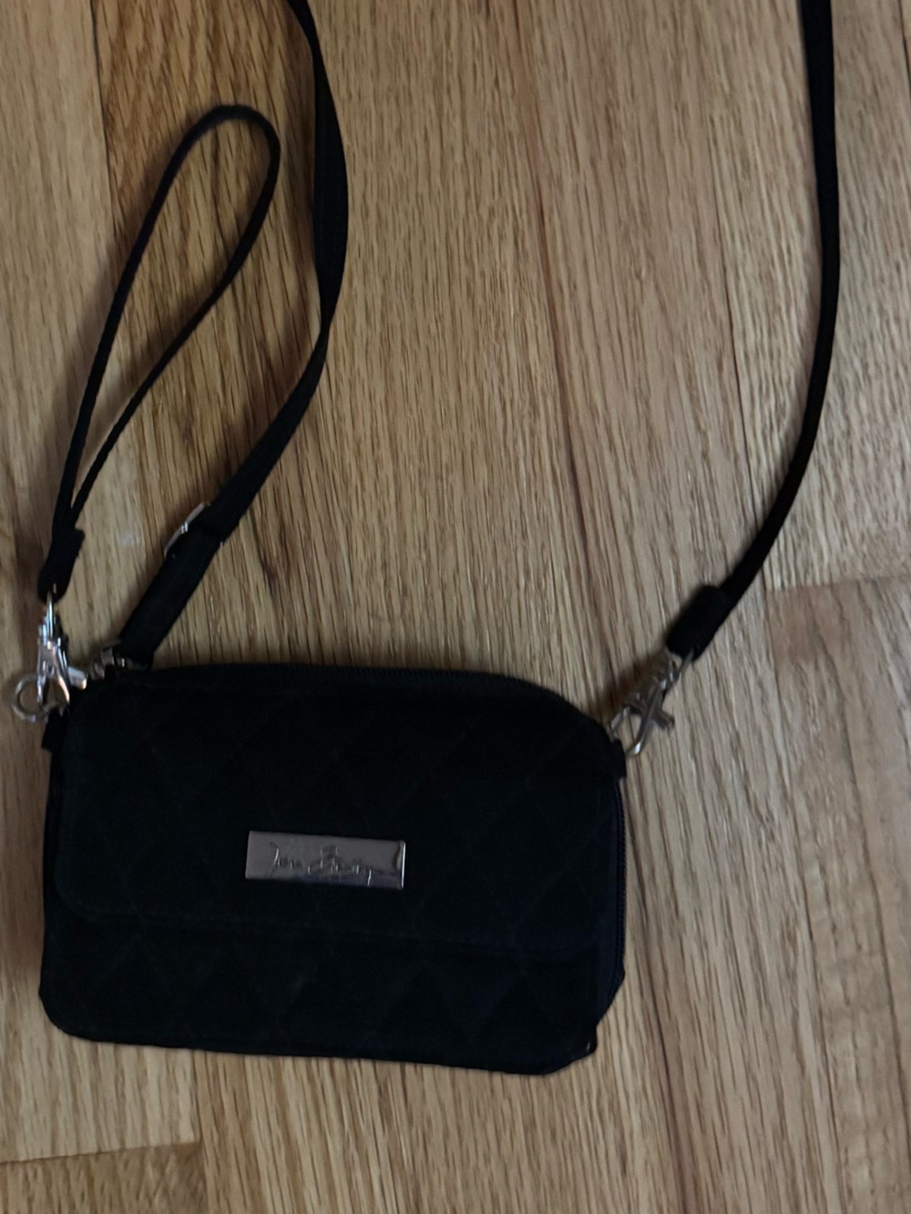 Vera Bradley Black Quilted Crossbody Wristlet